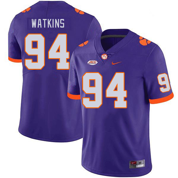 Clemson Tigers #94 Carlos Watkins College Football Jerseys Stitched Sale-Purple